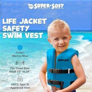 Texas Recreation Super Soft Swim Vest for Kids - Marina Blue